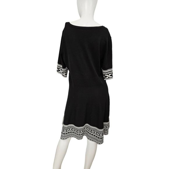 Nina Leonard Black and White Midi Dress - Picture 7 of 10